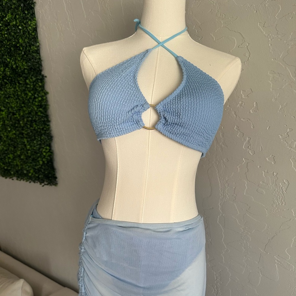 Light Blue Textured Bikini Set - Picture 5 of 8